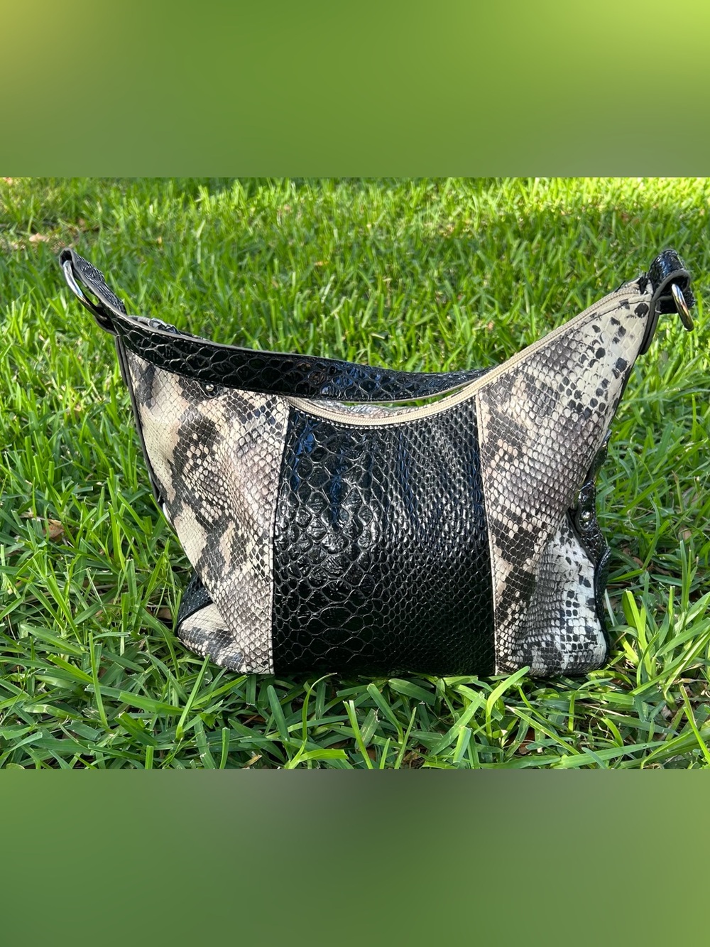 Vintage Nine West Snake-Print Shoulder Bag